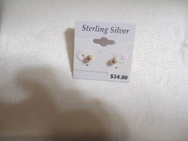 Department Store 4mm 14k Gold/Sterling Silver Ball Stud Earrings R1004 - $16.31