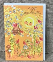 Vtg Rust Craft A Gift From All Of Us Sunshine Flowers Greeting Card Ephe... - $9.90