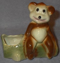 Vintage Art Pottery Bear on Log Planter Unmarked Shawnee ? - £8.02 GBP