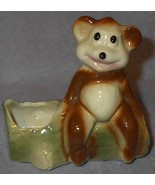 Vintage Art Pottery Bear on Log Planter Unmarked Shawnee ? - $13.65 CAD
