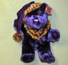 Dan Dee Soft Expressions Teddy Purple Plush 16&quot; Bear Stuffed Animal Tag Leopard - £20.74 GBP