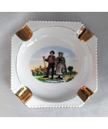 Antique White/Gold &quot;Gruss aus Dachau&quot; Squared Porcelain Ashtray, Germany - $19.50