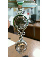 .925 Sterling Silver Glass Pendant - Free Shipping ! - £18.89 GBP