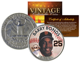 BARRY BONDS Colorized 1964 Silver Quarter U.S. Coin * Birth Year * Legal Tender - $23.33