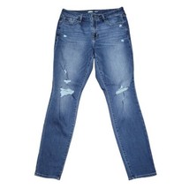 Old Navy Skinny Jeans Womens Size 12 L Distressed Mid Rise Blue - £12.69 GBP