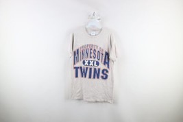 Vtg 90s Mens Medium Distressed Spell Out Minnesota Twins Baseball T-Shirt USA - $39.55