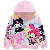 Anime Kuromi  Sweatshirts Kids Graphic Hoodie Zip Up Kids Cartoon Zipper Sweater - £23.89 GBP