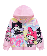 Anime Kuromi  Sweatshirts Kids Graphic Hoodie Zip Up Kids Cartoon Zipper... - £23.97 GBP