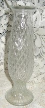 E.O. Brody-Clear Glass Bud Vase-Diamond Point- 7.5&quot; -USA - £6.39 GBP