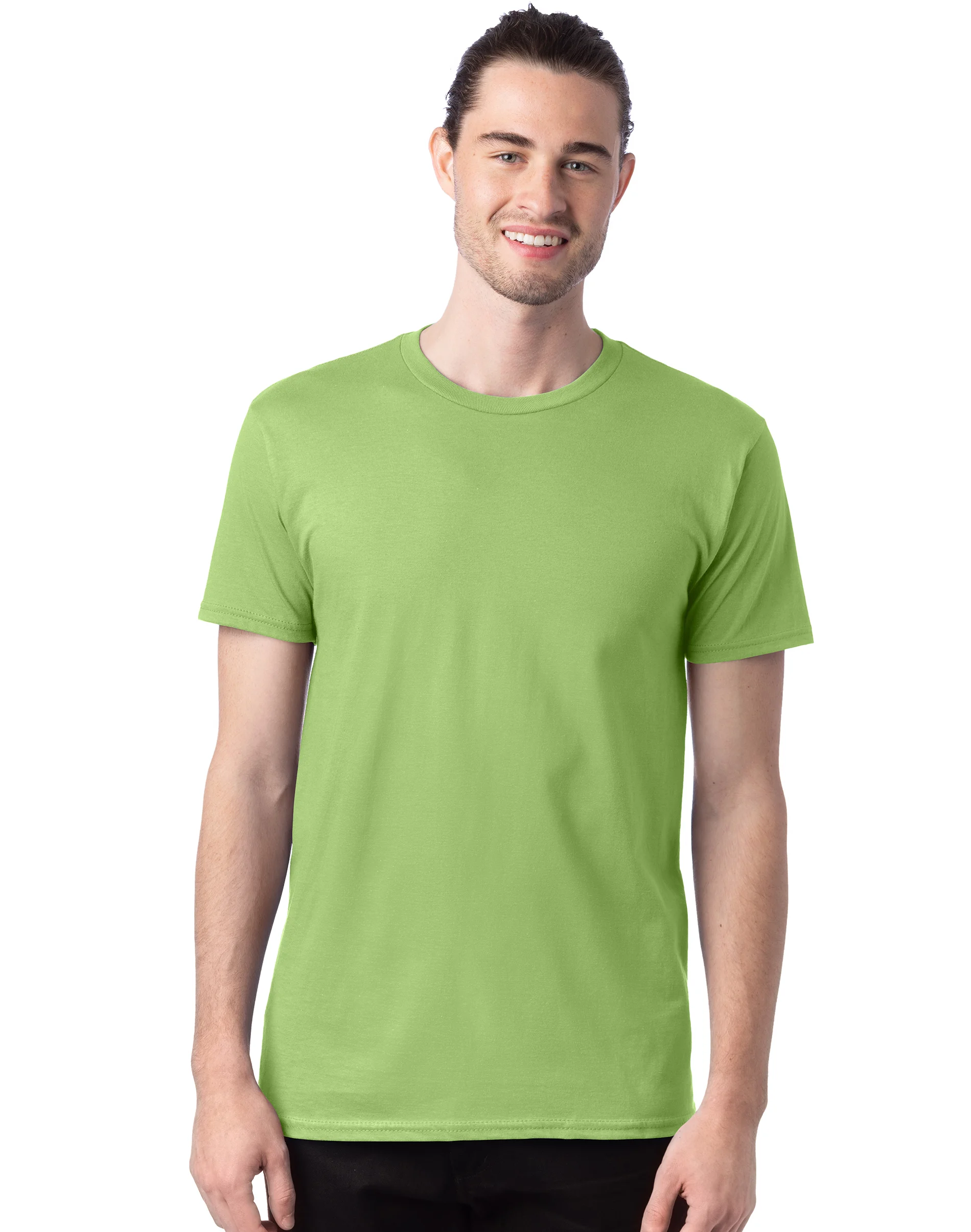 NEW Hanes Men’s Perfect-T Short Sleeve Cotton Crewneck Lime T-Shirt, Size Small - £7.19 GBP