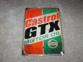 New &quot;Castrol GTX Motor Oil&quot; Tin Metal Sign 8&quot; X 12&quot; Simulated Wear &amp; Tear Patina - £19.58 GBP