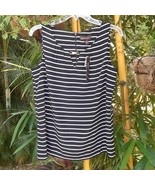 DANA BUCHMAN Sleeveless Top NWT Ruched Striped Black White Blouse Lined ... - €37,50 EUR