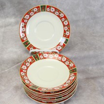 Kobe Charlton Hall Saucers Classic Traditions 6&quot; Lot of 8 Near Mint!  Xmas - $9.79