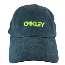 Oakley Men&#39;s Black With Green Raised Letter Adjustable Strap Cap - £9.77 GBP