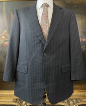 VTG Brooks Brothers 44R USA MADE Gray Pinstripe Super 110s Wool 2Btn Suit Jacket - $59.99