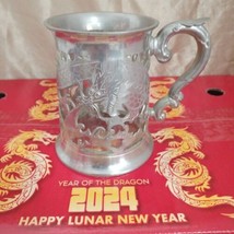 Pewter Dragon Mug With Glass By Yim Kee Swaton  5&quot; 2024 Year Of The Dragon  - $36.20