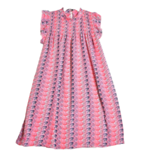 Simply Southern Sz L Dress Sheath Ruffle Cap Sleeves Smocked Bodice Knee... - $21.88