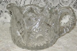 Early American Pressed Glass Large Creamer-Hobstar with Saw Tooth edge - $16.00