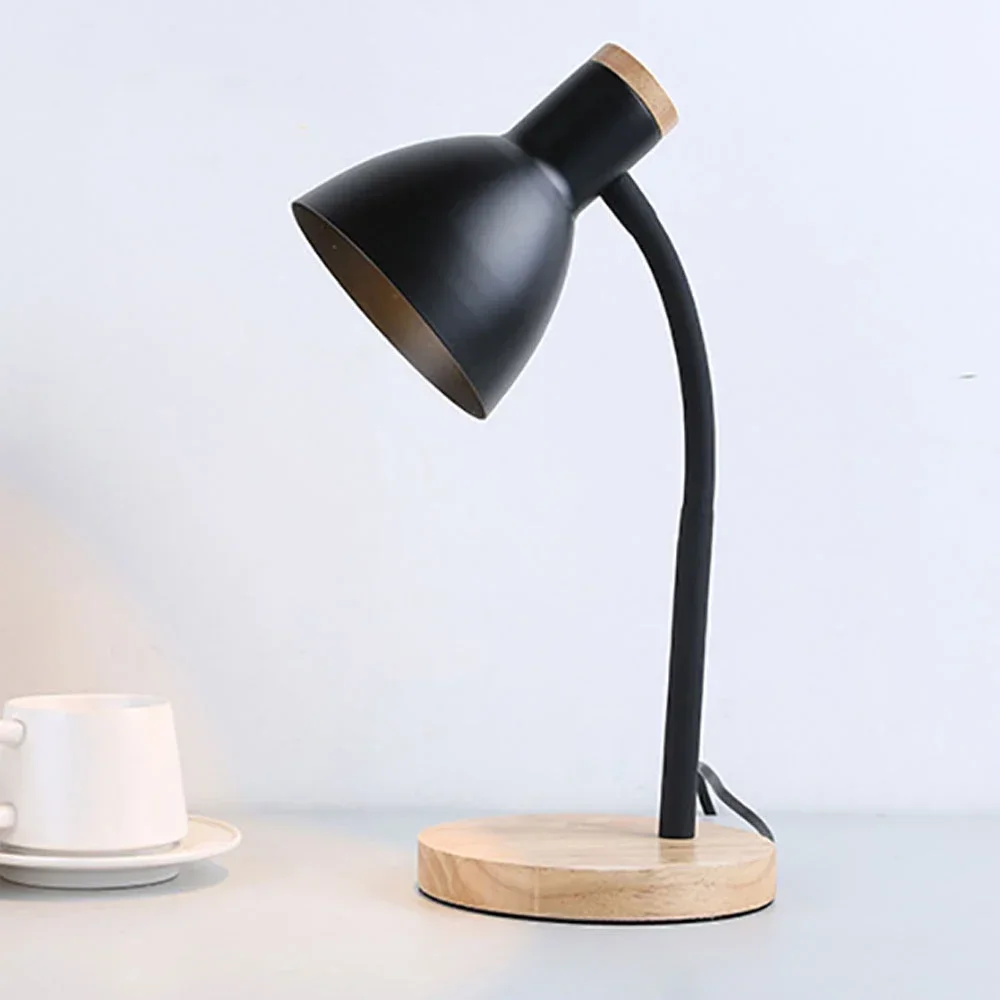 Bedside Table Lamp Nordic Desk Lamp Bedroom Study Lamps Wood Creative Flex - £26.11 GBP+