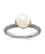 Sterling Silver &amp; 14K Yellow Gold Accent Freshwater Pearl Ring - $2,183.53 MXN