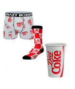 Crazy Boxers Coca-Cola Diet Coke Men&#39;s Boxer Briefs and Socks Cup Set Mu... - $26.98