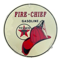 Texaco Fire Chief Gasoline Motor Oil Retro Wall Decor Metal Tin Sign Round - £12.17 GBP
