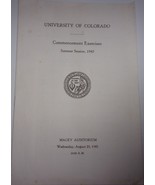 Vintage University of Colorado Commencement Exercise Program 1943 - $8.20 CAD