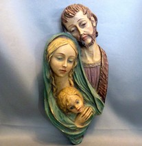 Beautiful 3-D Plaque of MARY &amp; JOSEPH &amp; JESUS as a Boy - Marked RR Roman... - $46.00