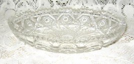 Early American Pressed Glass Oval Relish Dish- Hobstar Feather-Saw Tooth... - $15.05 CAD