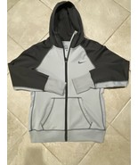 Nike Hoodie Women Medium Gray Black Sweatshirt Jacket Therma Fit Swoosh - $19.09