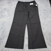 Dickies Pants Womens LG Black Pinstriped Scrubs Medical Uniform Wide Leg... - $22.75