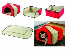 Convertible 4 in 1 Pet Bed House Cozy Lounge Mat - Cat Dog Portable house - £24.09 GBP