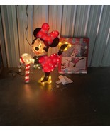 Disney 36&quot; Lighted Iridescent Minnie Mouse with Candy Cane Works Flaw READ - £51.85 GBP