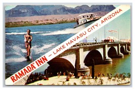 Doppio Vista Banner Greetings Ramada Pensione Motel Havasu Cityaz Cromo Postcard - £7.09 GBP