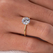 3.00 Cts Round Cut E VS1 Lab Grown CVD Diamond Ring Solitaire 14k Yellow... - $1,950.00