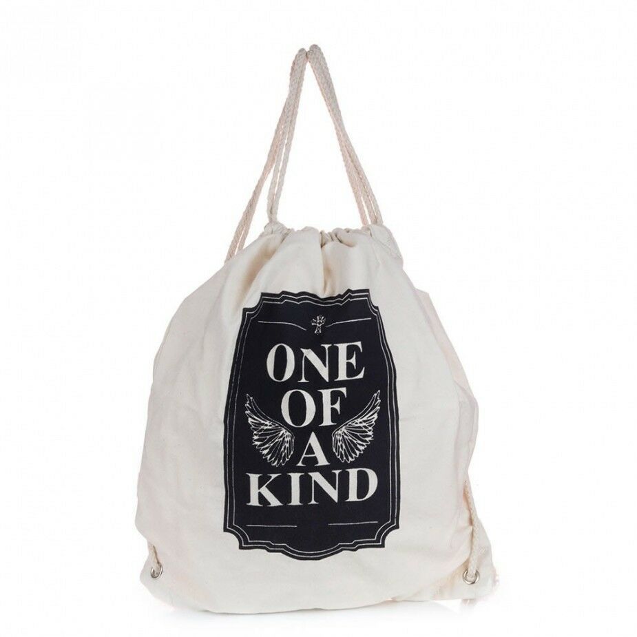 One Of A Kind Canvas Draw String Cotton Backpack Day Pack Bag Rucksack B... - $11.88