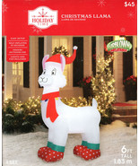 HOLIDAY TIME 881959 AIRBLOWN INFLATABLE 6&#39; CHRISTMAS LLAMA - NEW! - $802.73 MXN
