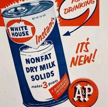 1956 White House Dry Milk Solids Instant Advertisement Vintage Cooking D... - $377.73 MXN