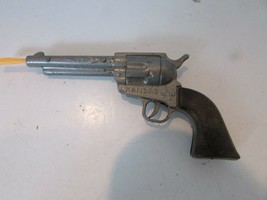 Miniature Toy Pistol Coibel Kansas Made In Spain 3.5&quot; Silver W/BROWN Butt - £19.69 GBP