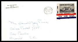 1955 NEW YORK Air Mail Cover- Hewlett to Sao Paulo, Brazil K8 - £2.32 GBP