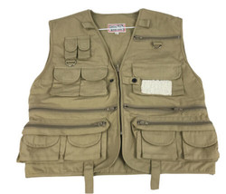 Crystal River Fly Fishing Vest Khaki Tan Pockets Men’s Large  - £41.11 GBP