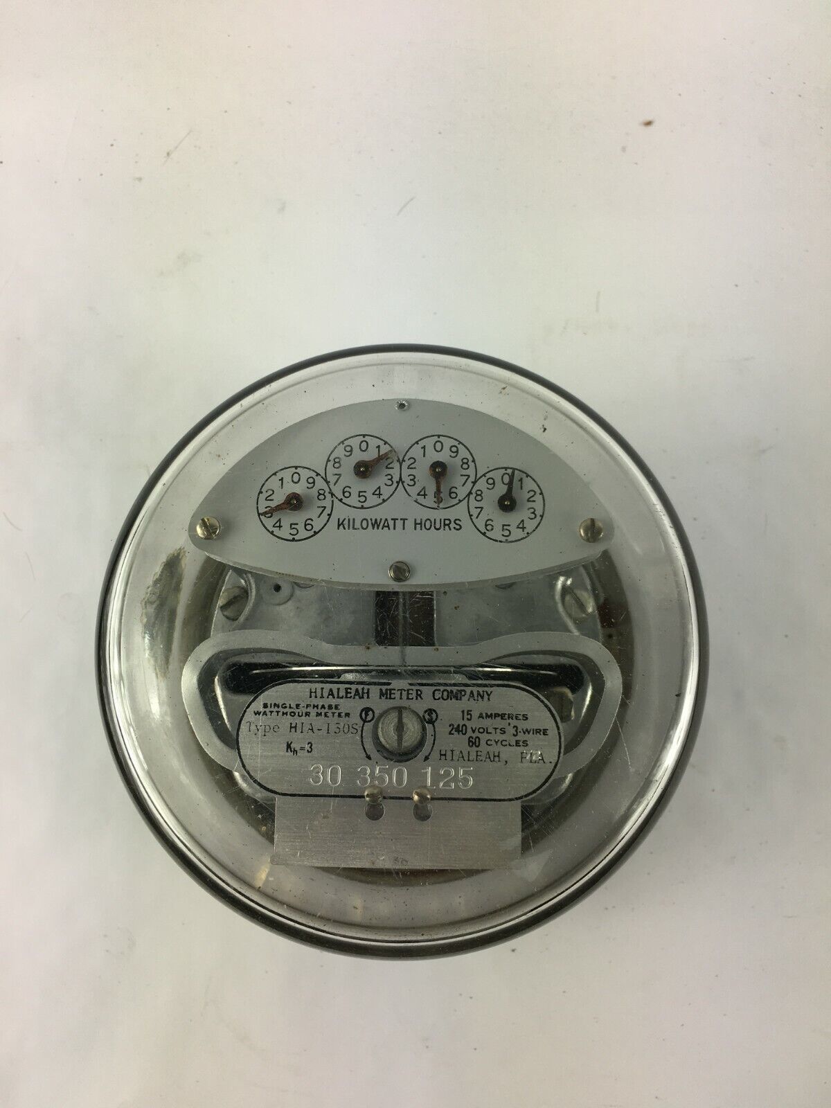 Hialeah Kilowatt Hours  Single-Stator Watt Hour Meter Type HIA-130S 240v... - $41.99