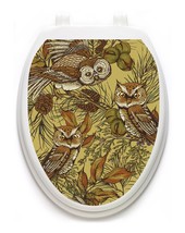 Toilet Tattoos Owls in the Pine  Lid Cover  Decor Silver Reusable Vinyl 1121 - £19.05 GBP