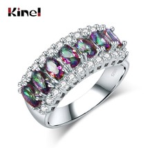 Fashion Colorful Blue Stone Tibetan Silver Ring For Women Exquisite Bridal Weddi - £9.83 GBP
