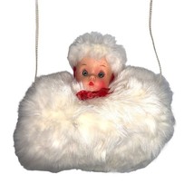 Vintage girl’s Soft White Fur Muff Hand Warmer Doll Hat Hood 1950’s Toy Gift - £44.31 GBP