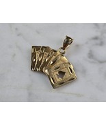 Womens Vintage Estate 10K Gold Royal Flush Poker Pendant 3.8g E4262 - $8,236.42 MXN