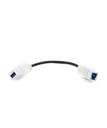 RiteAV White USB 3 A-B Female F/F Pigtail Extension Keystone-to-Cable Do... - £7.14 GBP