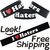 I Love Haters Wristband Bracelet Free Shipping Heart My Haters Wrist Band - $13.52 CAD