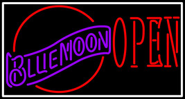 Blue Moon Red Open Neon Sign - £561.79 GBP