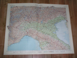 1956 Vintage Map Of Northern Italy Piedmont Lombardy Alps / Scale 1:1,000,000 - £20.86 GBP